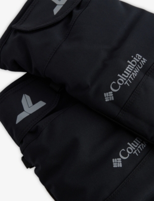 Columbia Sportwear Mens Black Powbound Leather-panel Woven Ski Gloves In Black