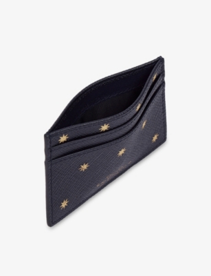 SMYTHSON: Stars Panama Flat Leather Card Holder
