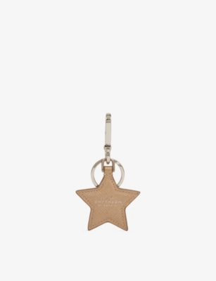 Smythson Womens Panama Star Leather Keyring Bronze In Brown