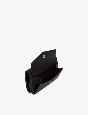 Smythson Womens Black Trifold Small Leather Coin Purse In Brown