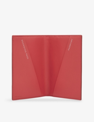Smythson Raspberry Mara Croc-embossed Leather Passport Cover In Pink