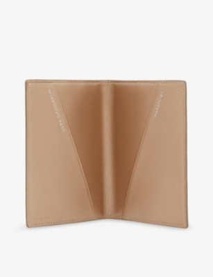 Smythson Grained Leather Passport Cover Bronze In Brown