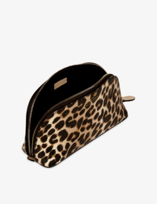 SMYTHSON: Foil-Text Print Leather Cosmetic Case