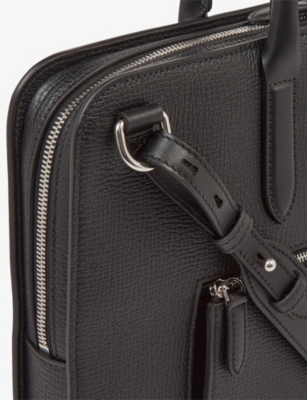 Smythson Mens Black Ludlow Ultra-slim Leather Briefcase In Black