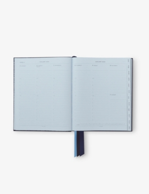 SMYTHSON: 2026 Portobello Mara Crocodile-Embossed Leather Weekly Vertical Diary