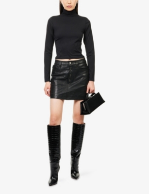 GOOD AMERICAN: Scuba Turtleneck Stretch-Woven Top