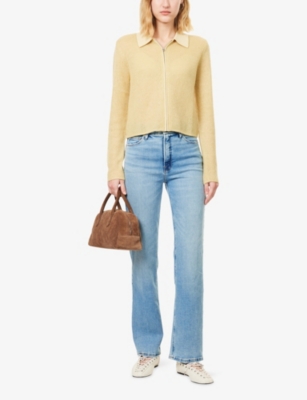 Good American Womens Indigo1073 Light Good True Straight-leg Stretch-denim Blend Jeans In Blue