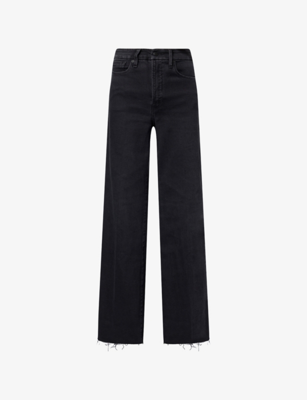 Good Waist Palazzo Wide-Leg Stretch-Denim Blend Jeans