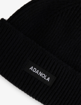 Adanola Womens Black Ribbed Knit Beanie In Black