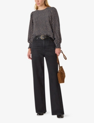 WHISTLES: Spot-Print Relaxed-Fit Woven Blouse