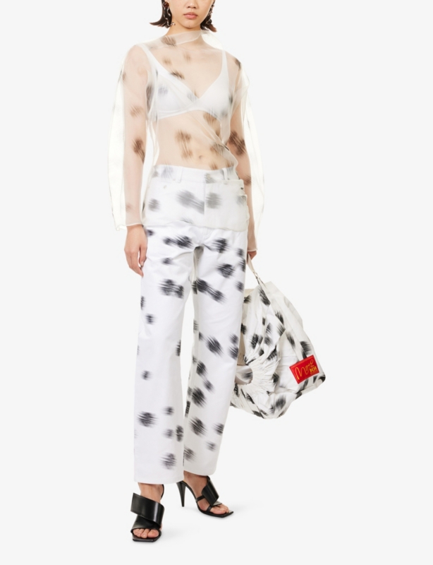 Harry Lambert for Marco Ribeiro x Disney 101 Dalmations Asymmetric-Neck Silk-Organza Top