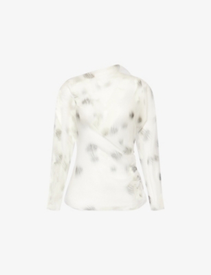 MARCO RIBEIRO: Harry Lambert for Marco Ribeiro x Disney 101 Dalmations Asymmetric-Neck Silk-Organza Top