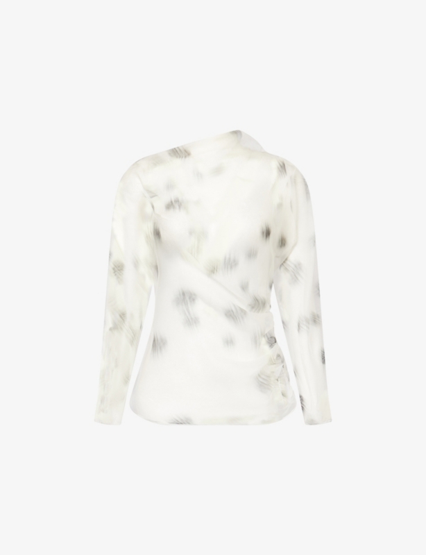 Harry Lambert for Marco Ribeiro x Disney 101 Dalmations Asymmetric-Neck Silk-Organza Top