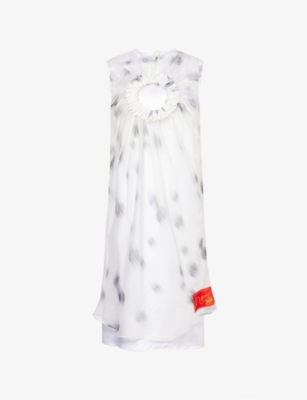 MARCO RIBEIRO: Harry Lambert for Marco Ribeiro x Disney 101 Dalmations Cut-Out Silk-Organza Mini Dress