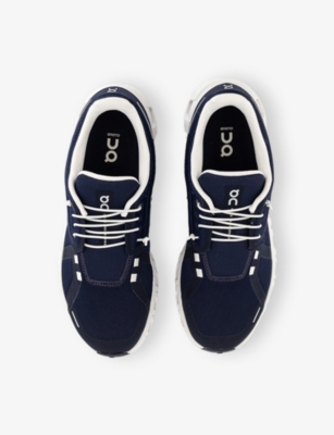 On Breathable Technical Fabric Sneakers With Cushied Sole In Blue