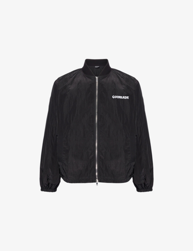 Logo-Embroidered Long-Sleeve Shell Bomber Jacket