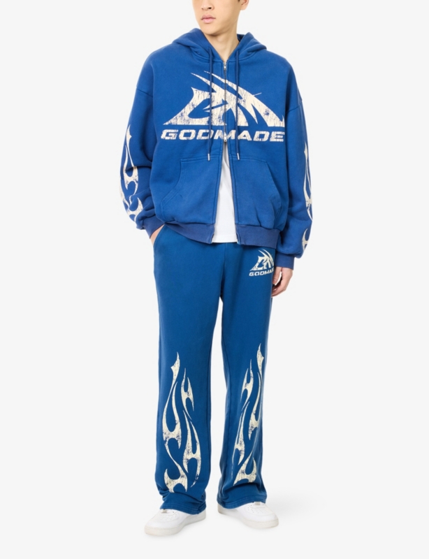 Graphic-Print Washed Cotton Joggers