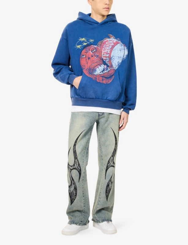 Knockout Graphic-Print  Washed Cotton Hoody