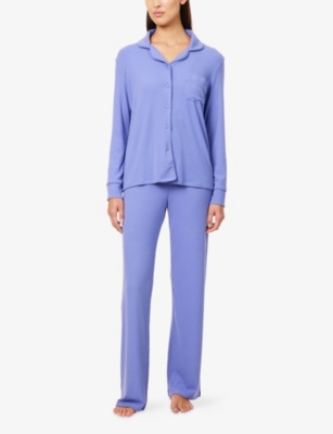 The Nap Co Womens  Stretch Long-sleeve Modal-jersey Pyjama Set In Purple