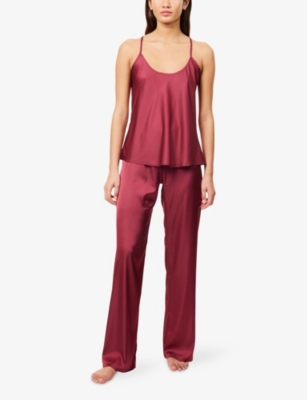 The Nap Co Womens Plum Cami And Trouser Pyjama Set In Burgundy