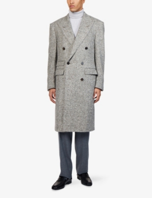 DUNHILL: Double-Breasted Tweed Cashmere Overcoat