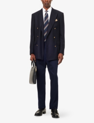 Dunhill Mens Harris Green Double-breasted Notched-lapel Cashmere Jacket In Black