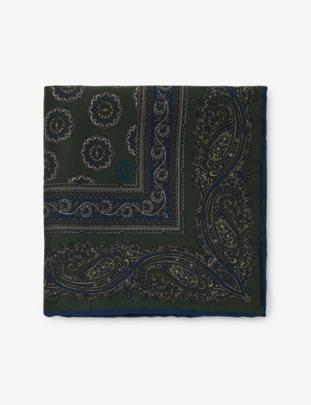Floral Medallion Silk Pocket Square