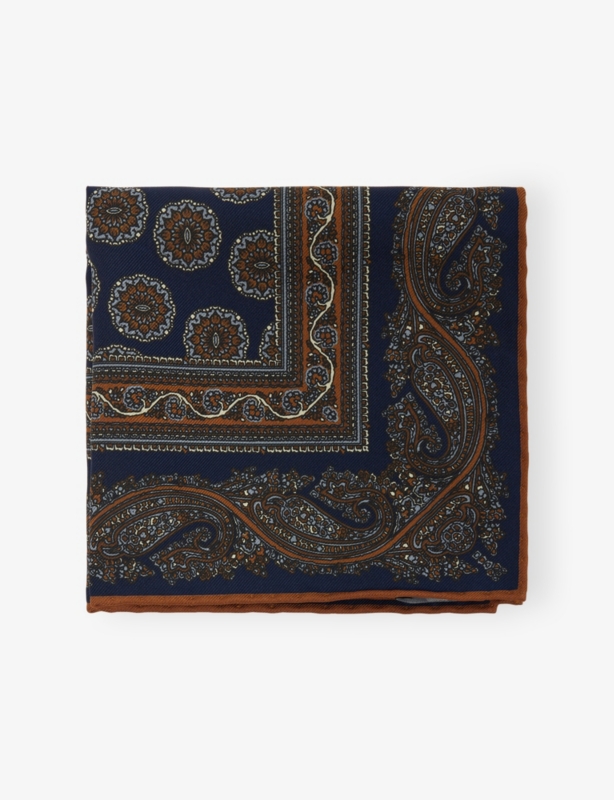 Floral Medal Silk Pocket Square