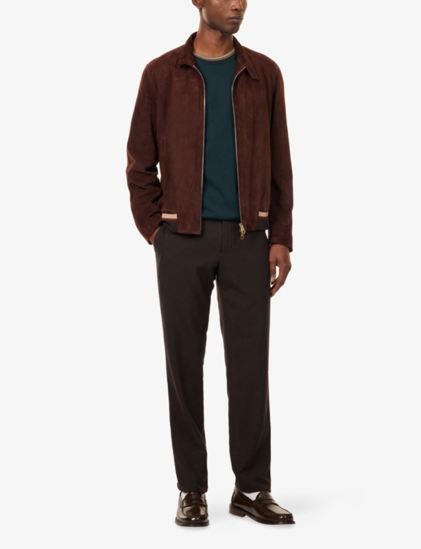 Stripe-Trim Round-Neck Merino-Wool Jumper