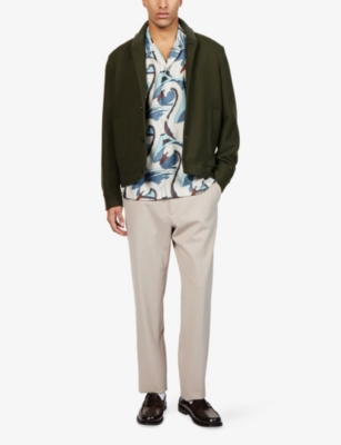 PAUL SMITH: Swan Graphic-Print Short-Sleeve Woven Shirt