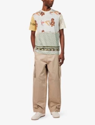 PAUL SMITH: Multi-Print Crewneck Cotton-Jersey T-Shirt