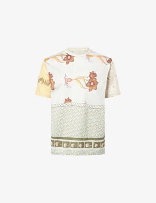 PAUL SMITH: Multi-Print Crewneck Cotton-Jersey T-Shirt