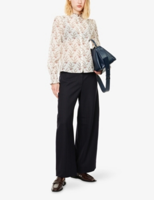 ME AND EM: Pinstripe Barrel-Leg Stretch-Woven trousers