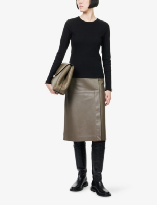 ME AND EM: Ultimate Ribbed Long-Sleeve Stretch-Cotton Top