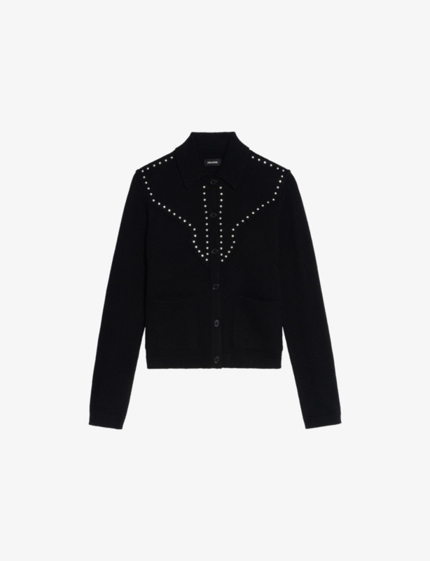 Adany Stud-Embellished Wool and Cashmere Cardigan