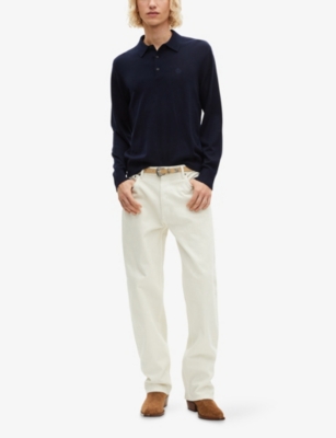 THE KOOPLES: Polo-Collar Brand-Embroidered Wool Jumper