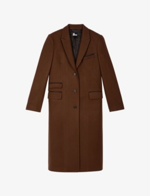 Notched-Lapel Single-Breasted Wool-Blend Coat