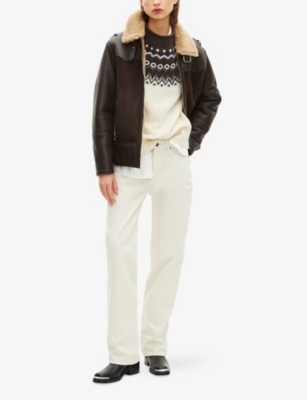 THE KOOPLES: Contrast-Collar Leather And Suede Jacket