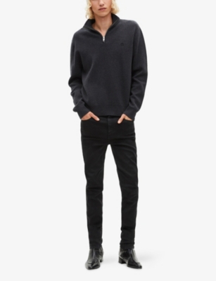 THE KOOPLES: Half-Zip Brand-Embroidered Wool-Blend Sweatshirt