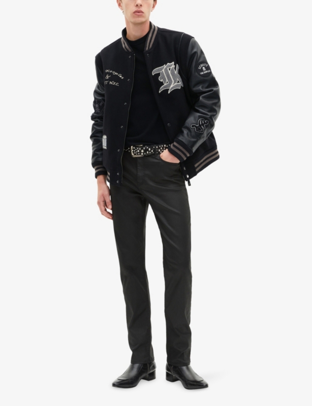 The Kooples x Schott NYC Leather Varsity Jacket