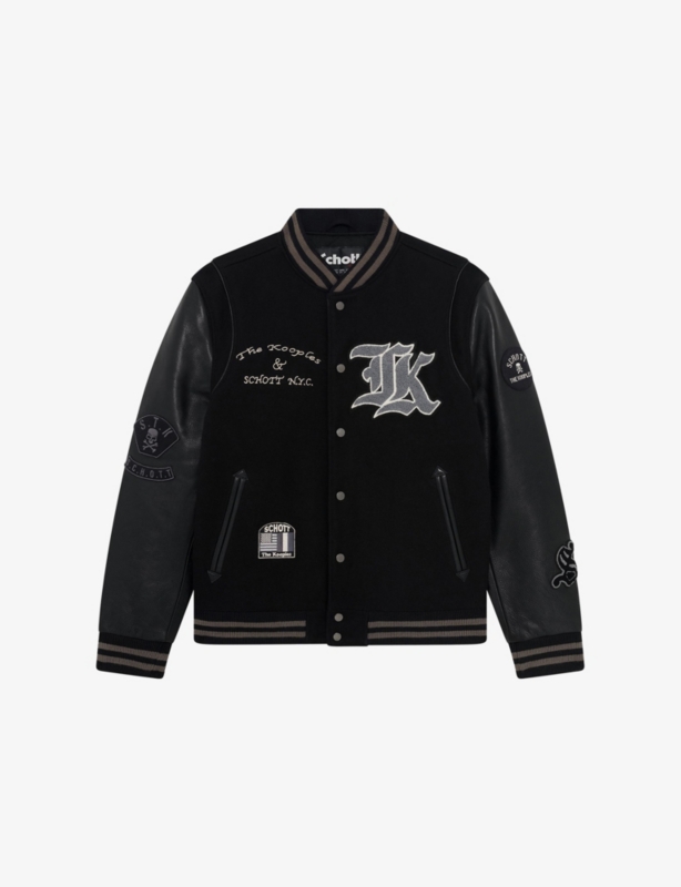 The Kooples x Schott NYC Leather Varsity Jacket