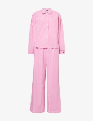 POLO RALPH LAUREN: Stripe Whip-Stitch Cotton Pyjama Set