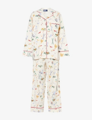 Polo Ralph Lauren Womens Traveler Ski Print Madison Graphic Cotton Pyjama Set Xl