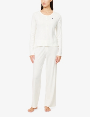 POLO RALPH LAUREN: Pointelle Wide-Leg Cotton-Jersey Pyjama Set