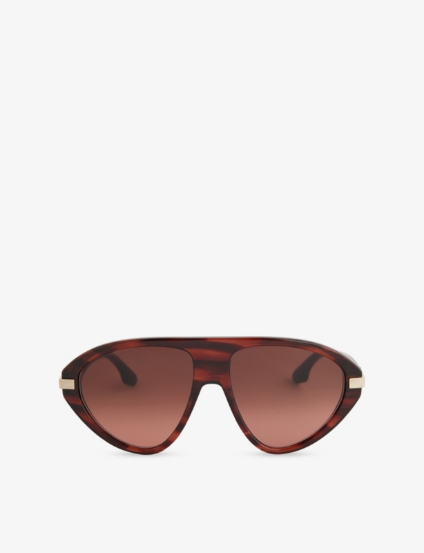 VB689S Visor Hinge-Detail Acetate Sunglasses