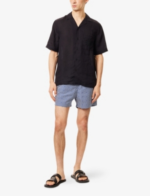 Frescobol Carioca Mens Navy-blue Angra Sport Swim Shorts In Blue