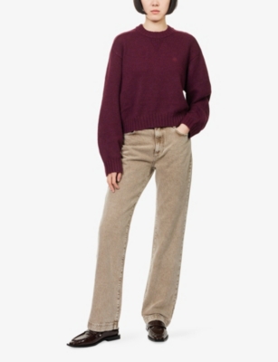 The Couture Club Womens Brownwash Relaxed-fit Straight-leg Denim Jeans In Brown