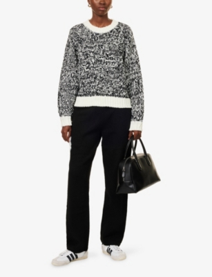 The Couture Club Womens Black Emblem Oversized Knitted Jumper In Black