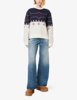 The Couture Club Womens  Emblem Fair Isle Knit Jumper In Multi