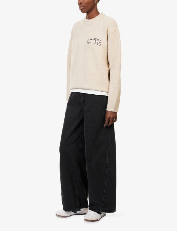 Logo-Embroidered Relaxed-Fit Knitted Jumper